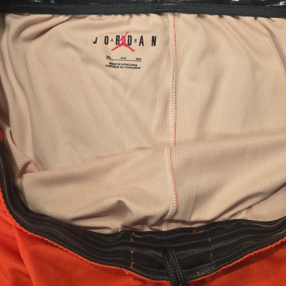 Jordan Quai 54 Basketball Shorts Mens 3XL Orange‎ Black Mesh Jumpman DH7367-833 - Picture 2 of 4